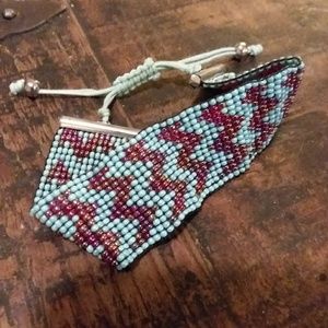 Woven Bead Bracelet with adjustable clasp